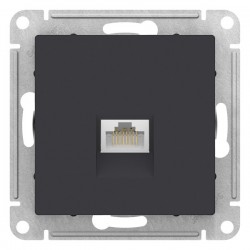 Розетка компьютерная 1-м AtlasDesign RJ45 кат.5E механизм карбон SE ATN001083